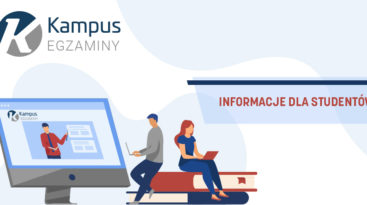 Logo Kampus-egzaminy i tekst: Informacje dla studentów