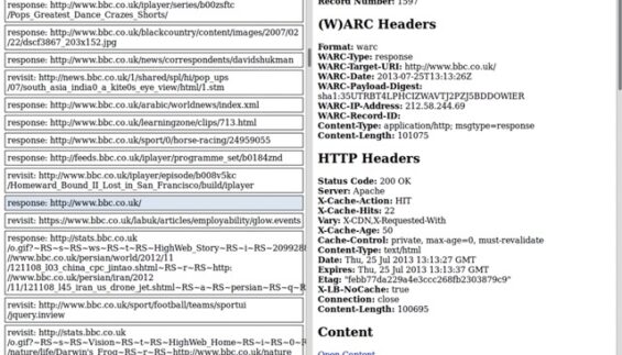 Struktura pliku WARC (Web ARChive) (źródło: T. Preece, Web Archiving: Formats)
