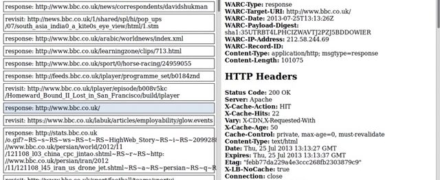 Struktura pliku WARC (Web ARChive) (źródło: T. Preece, Web Archiving: Formats)